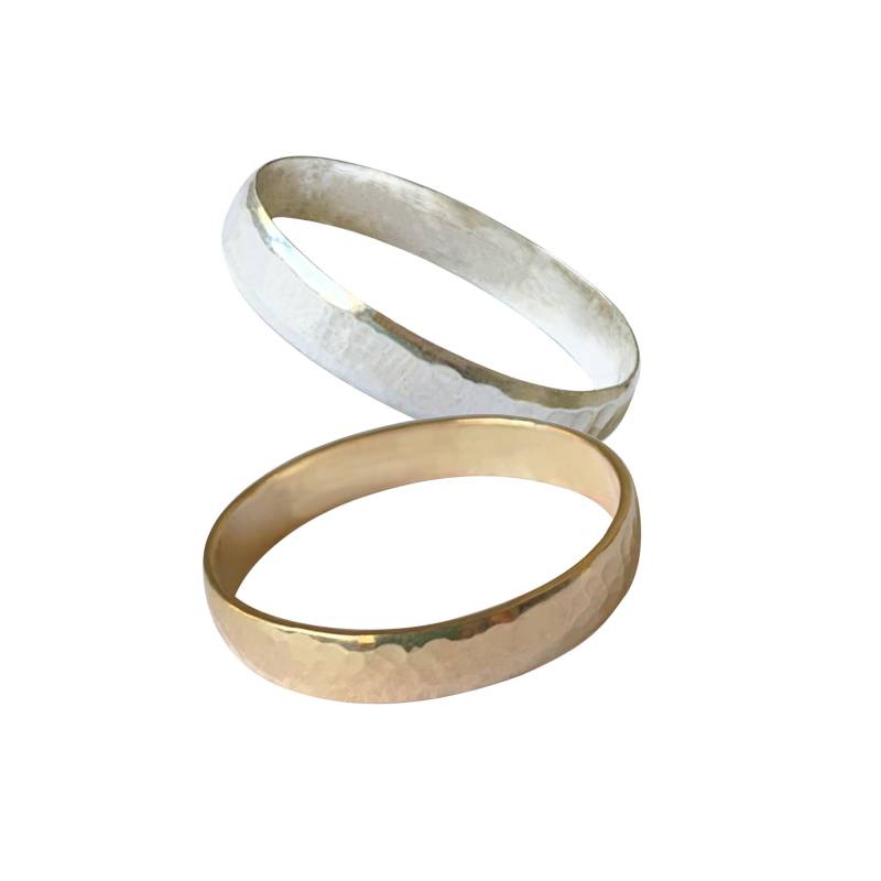 Gehämmerter Gold Fill Großzeh Ring - Breitband Sterling Silber Xl Größen 14-20 von ToeRingsandThings