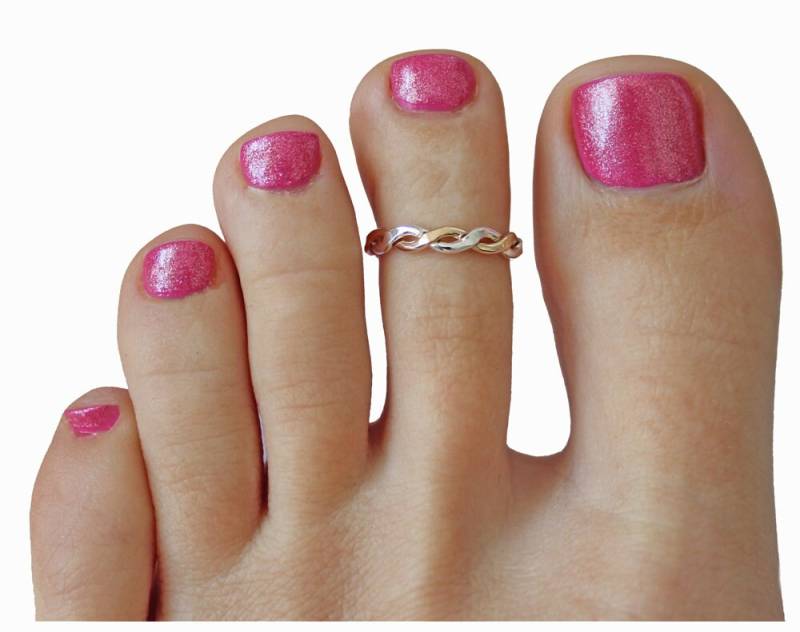 Twine Medley Geflochtene Zehenring Sterling Silber & 14K Gold Fill Zweifarbig von ToeRingsandThings