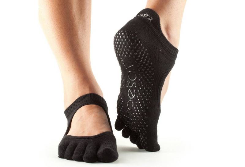 ToeSox Sportsocken Full-Toe Bellarina Black Gr. M von ToeSox