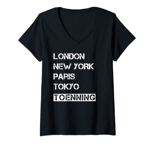 Damen Meine Heimat Tönning! Geburtsort & Heimatliebe Tönning T-Shirt mit V-Ausschnitt von Tönning Liebe - Hier lebe ich