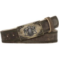 Töpfer Traditioneller Ledergürtel mit eckiger Koppelschließe mit Wappen-Motiv in 95 von Töpfer