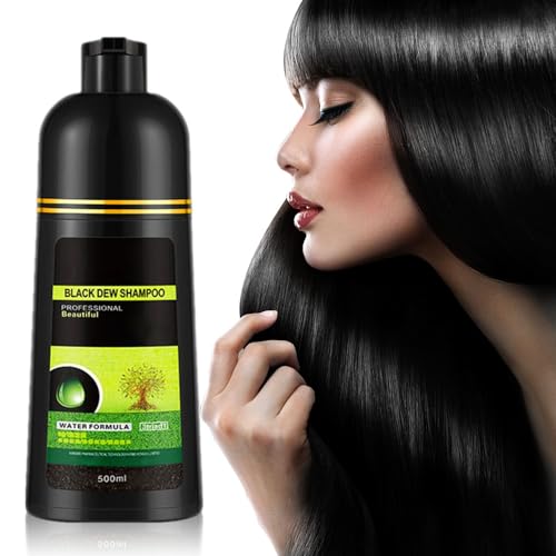 Shampoo für schwarzes Haar, Lang anhaltende schwarze Shampoo Farben, Einfach & schnell, Natürliches und langanhaltendes Haarfärbeshampoo schwarze Haarfarbe Shampoo für Männer & Frauen (Schwarz) von Toerjii