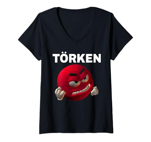 Damen Törken T-Shirt mit V-Ausschnitt Damen Törken T-Shirt mit V-Ausschnitt von Törken Meme