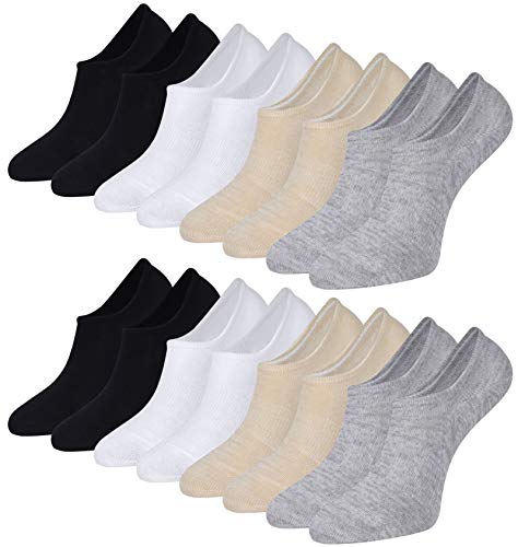 Toes Home Sneaker Socken Damen Füsslinge Herren 8 Paar, Bambus Füßlinge Sneakersocken Unsichtbare Unisex Bambussocken No Show Socken mit Rutschfest Silikon Footies 39-42 von Toes Home