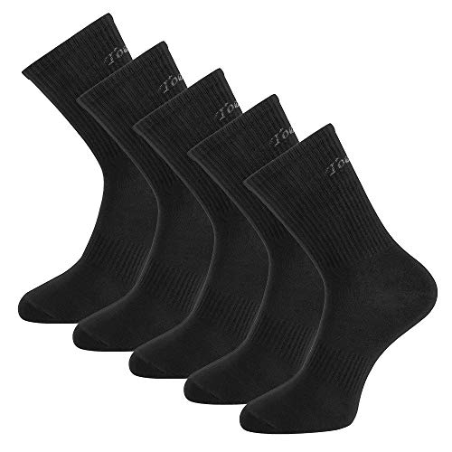 Herren Anti Athleten Fuß Geruch Resistent Anti-Schweiß Dünne Baumwolle Crew Sportsocken, 5 Paar schwarz, M von Toes&Feet
