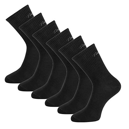 Toes&Feet Herren Antibakterielle Anti Schweiß Geruchtilgende Sportsocken Dress Crew Socken, 6 Paar Schwarz, Einheitsgröße von Toes&Feet