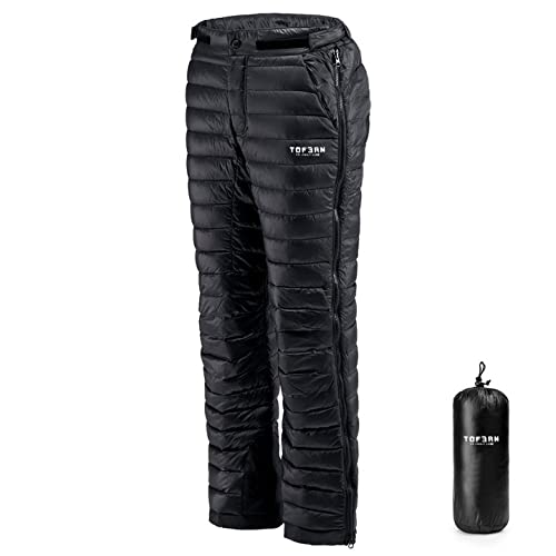 Tofern Winter Daunenhose Warme Dick Outdoor Hose Thermohose Winddicht Winterhose zum Skifahren Doppelseitiger Reißverschluss Type, Unisex von Tofern