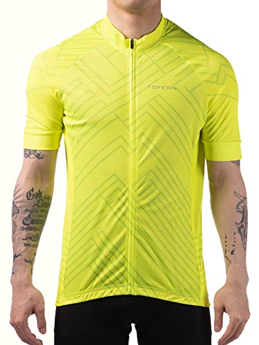 Tofern Radtrikot Herren Kurzarm Fahrradtrikot Cycling Trikot Sommer UV Atmungsaktiv Schnell Trocknendes Jersey Fahrradbekleidung Herrenkurazrm für Radsport von Tofern