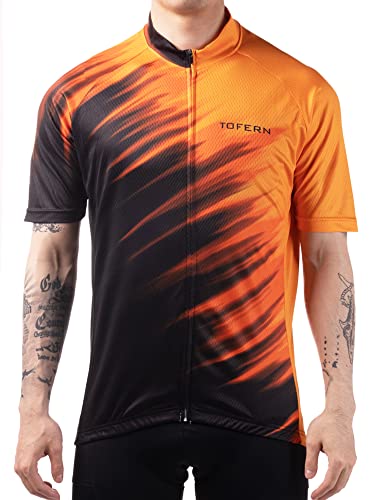 Tofern Radtrikot Herren Kurzarm Fahrradtrikot Cycling Trikot Sommer UV Atmungsaktiv Schnell Trocknendes Jersey Fahrradbekleidung Herrenkurazrm für Radsport von Tofern