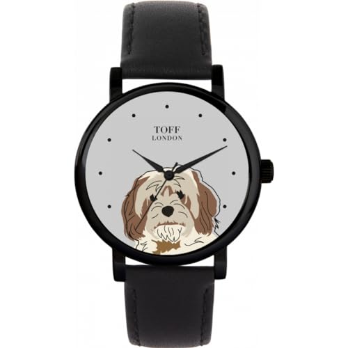 Toff London Beige Braune Cavachon Head Hundeuhr von Toff London