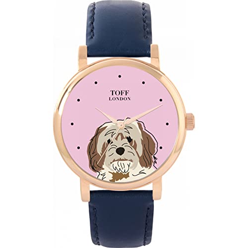 Toff London Beige Braune Cavachon Head Hundeuhr von Toff London