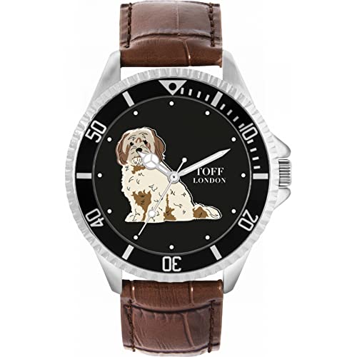 Toff London Beige-braune Cavachon-Uhr von Toff London