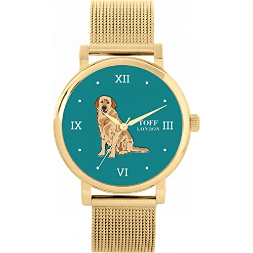 Toff London Beige Golden Retriever-Hundeuhr von Toff London