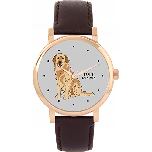 Toff London Beige Golden Retriever-Hundeuhr von Toff London