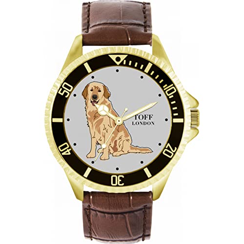 Toff London Beige Golden Retriever-Hundeuhr von Toff London