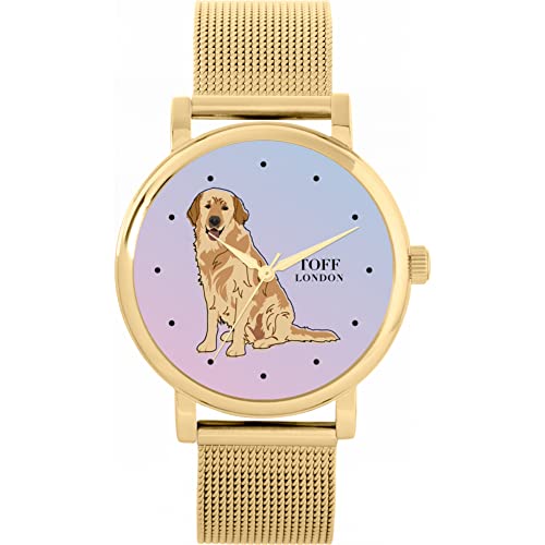 Toff London Beige Golden Retriever-Hundeuhr von Toff London