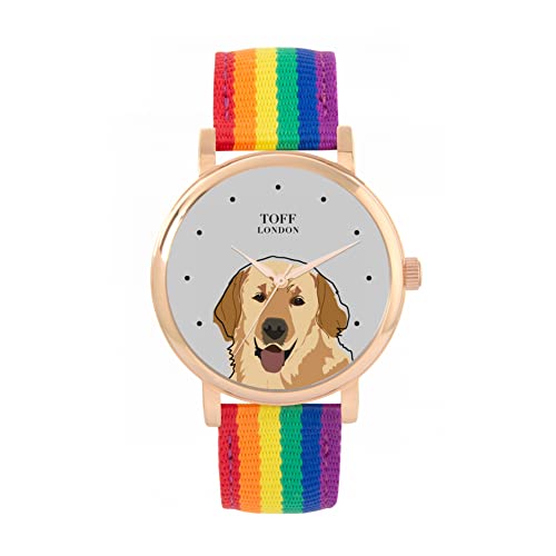 Toff London Beige Golden Retriever-Kopf-Hundeuhr von Toff London