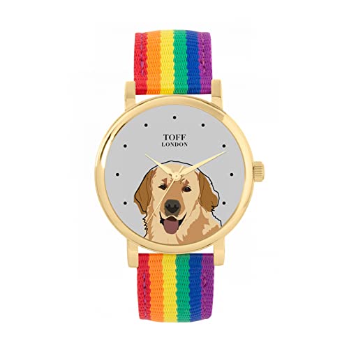 Toff London Beige Golden Retriever-Kopf-Hundeuhr von Toff London