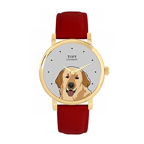 Toff London Beige Golden Retriever-Kopf-Hundeuhr von Toff London