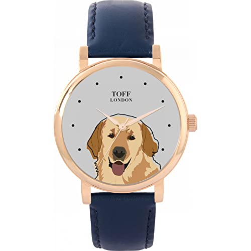 Toff London Beige Golden Retriever-Kopf-Hundeuhr von Toff London