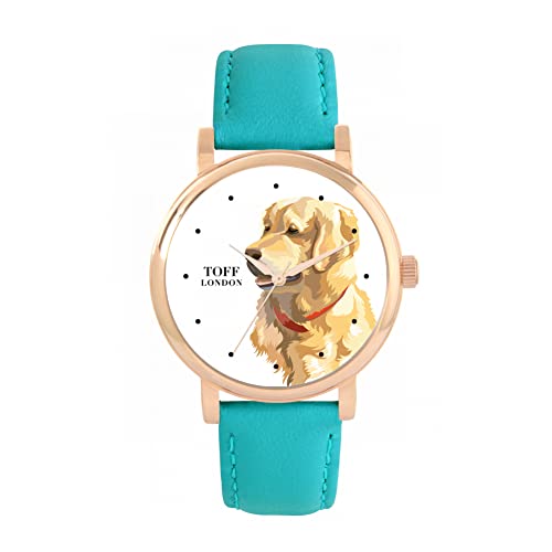 Toff London Beige Golden Retriever-Kopf-Hundeuhr von Toff London