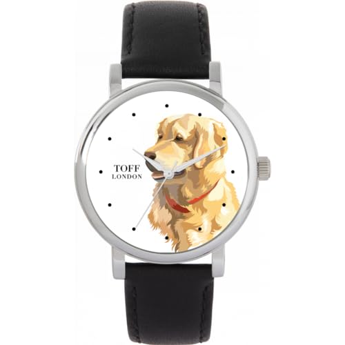 Toff London Beige Golden Retriever-Kopf-Hundeuhr von Toff London