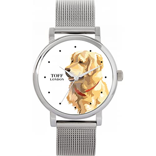 Toff London Beige Golden Retriever-Kopf-Hundeuhr von Toff London