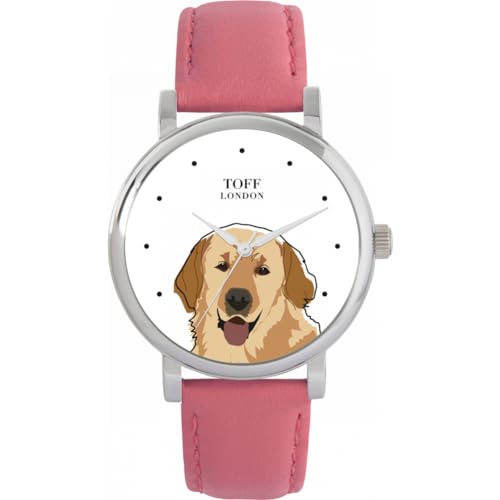 Toff London Beige Golden Retriever-Kopf-Hundeuhr von Toff London