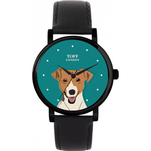 Toff London Beige Jack-Russell-Terrier-Kopf-Hundeuhr von Toff London