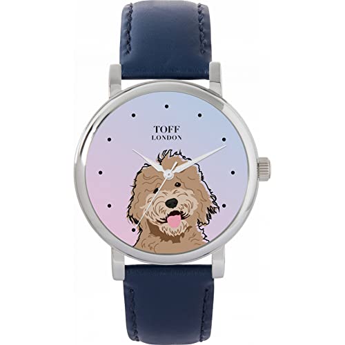 Toff London Beige Labradoodle-Kopf-Hundeuhr von Toff London