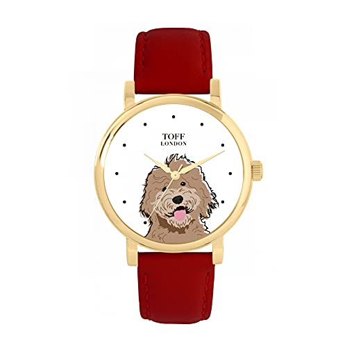 Toff London Beige Labradoodle-Kopf-Hundeuhr von Toff London