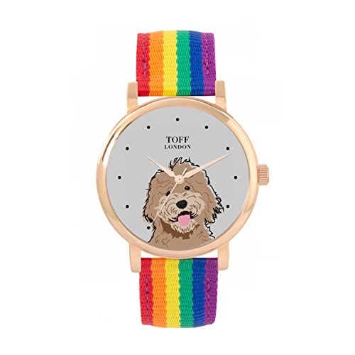 Toff London Beige Labradoodle-Kopf-Hundeuhr von Toff London