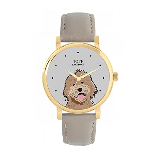 Toff London Beige Labradoodle-Kopf-Hundeuhr von Toff London