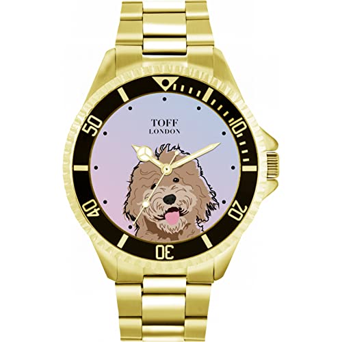 Toff London Beige Labradoodle-Kopf-Hundeuhr von Toff London