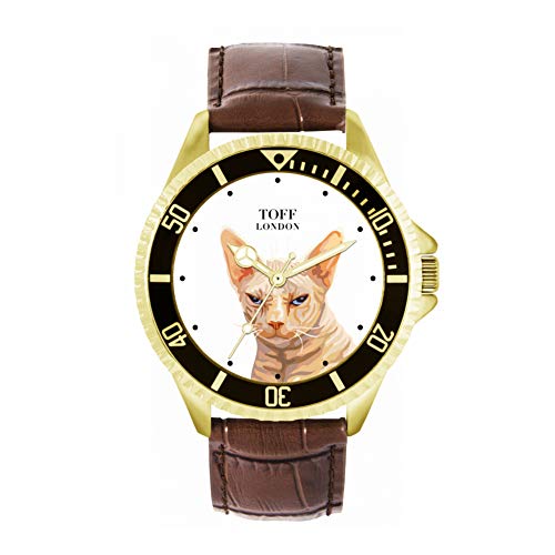 Toff London Beige Sphynx-Katzenkopfuhr von Toff London