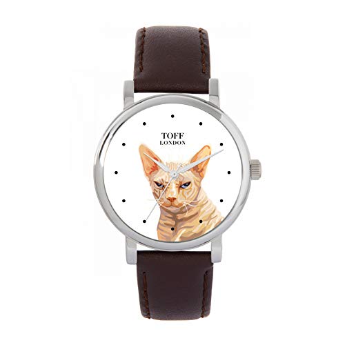 Toff London Beige Sphynx Cat Head Watch von Toff London