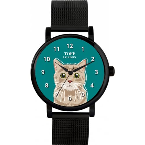 Toff London Beige Tabby-Katzenkopfuhr Toff London Beige Tabby-Katzenkopfuhr von Toff London
