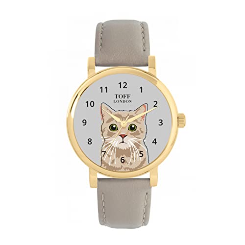 Toff London Beige Tabby-Katzenkopfuhr von Toff London