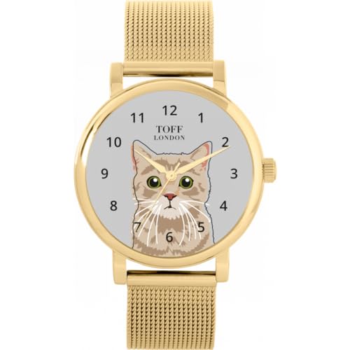 Toff London Beige Tabby Katzenkopfuhr von Toff London