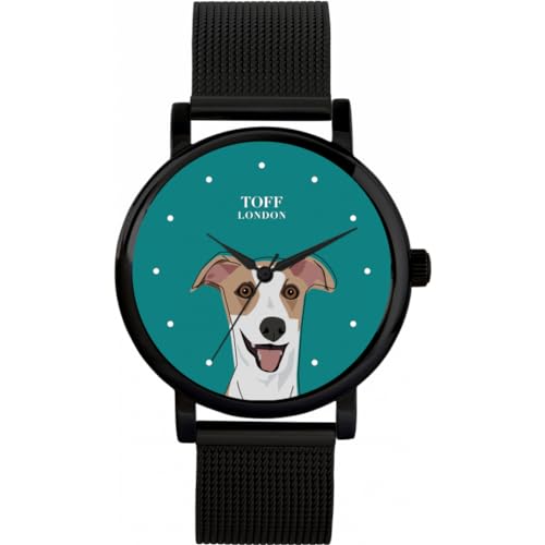 Toff London Beige Whippet Head Hundeuhr von Toff London