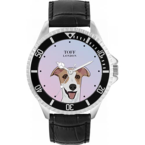 Toff London Beige Whippet Head Hundeuhr von Toff London
