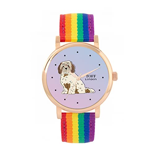 Toff London Beige-braune Cavachon-Uhr von Toff London