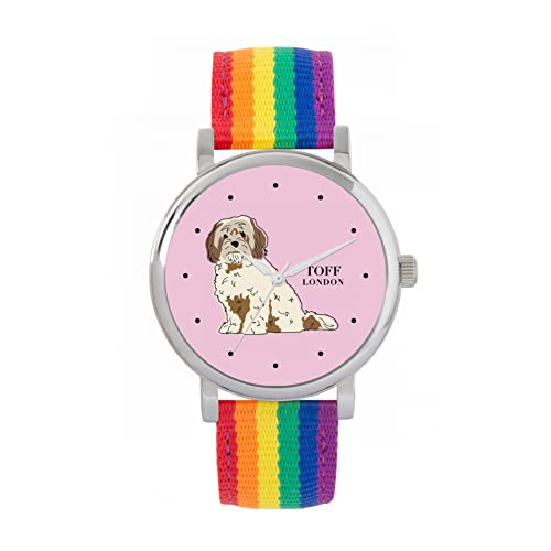 Toff London Beige-braune Cavachon-Uhr von Toff London