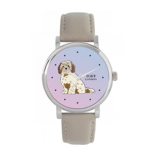 Toff London Beige-braune Cavachon-Uhr von Toff London