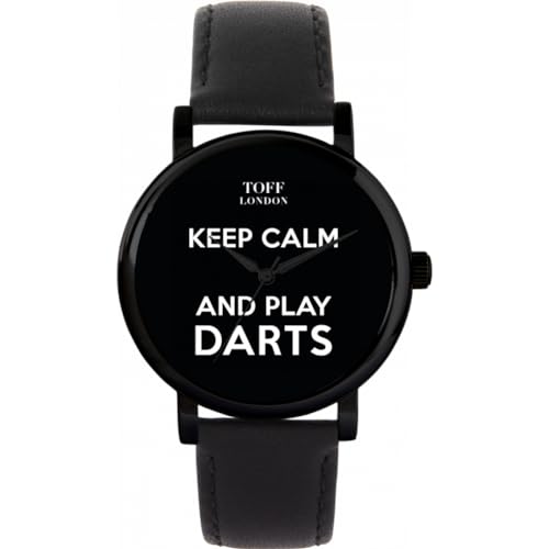 Toff London Black Keep Calm and Play Darts Watch von Toff London