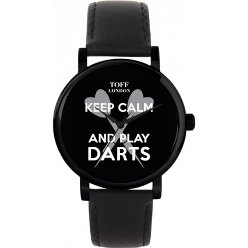 Toff London Black Keep Calm and Play Darts Watch von Toff London