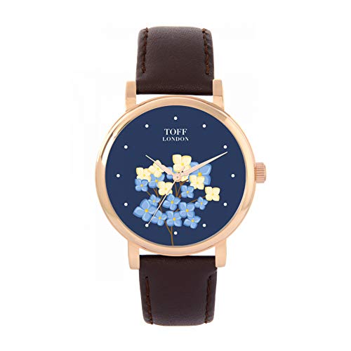 Toff London Blaue Blumenblüte Uhr von Toff London