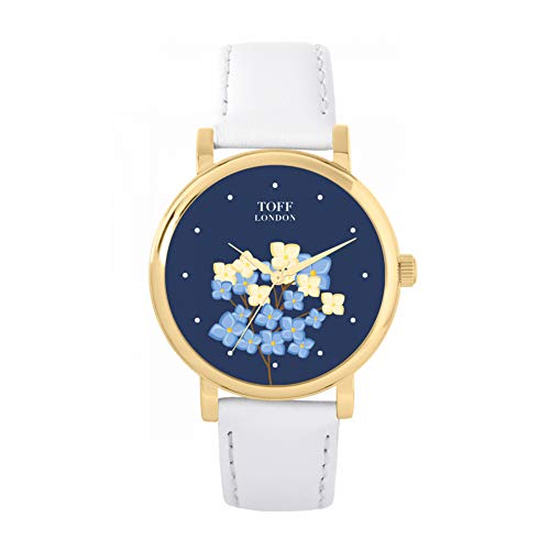 Toff London Blaue Blumenblüte Uhr von Toff London