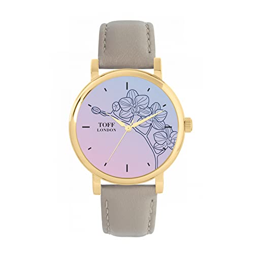 Toff London Blaue Orchideen-Blumenuhr von Toff London