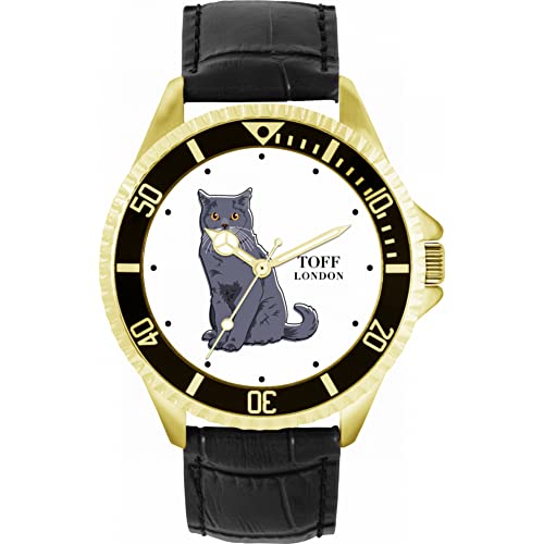 Toff London Blaue britische Kurzhaar-Katzenuhr von Toff London